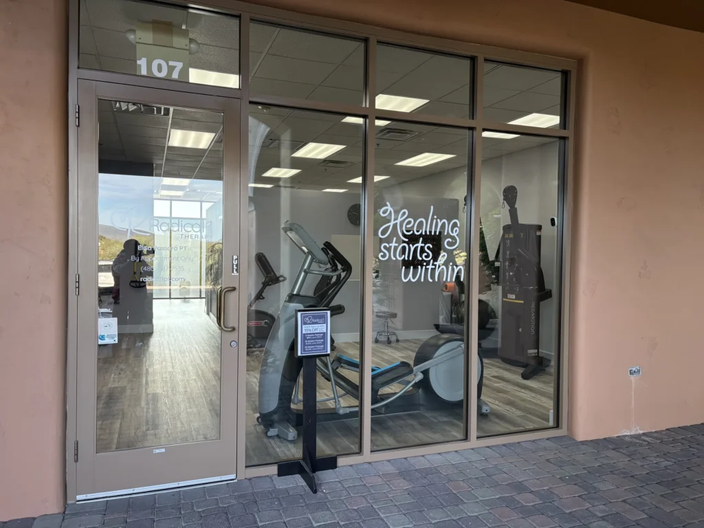 Front door of Radical1 physical therapy clinic